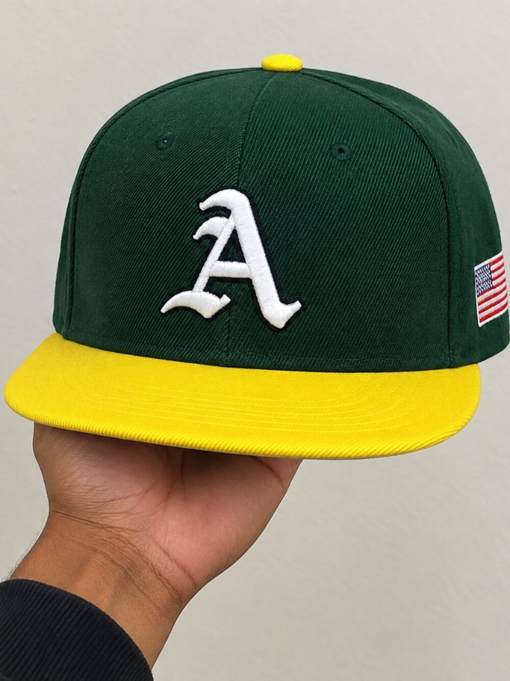 A'S Hat (Green/Yellow, Cotton)